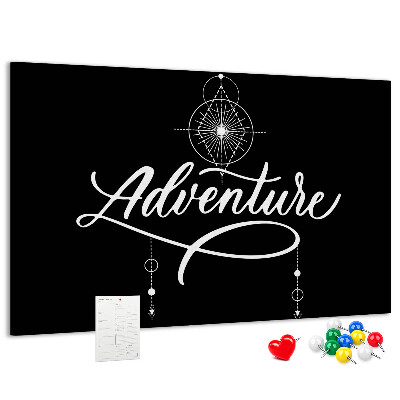 Tableau affichage liège Un voyage vers l'inconnu avec une boussole et les étoiles