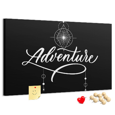 Tableau affichage liège Un voyage vers l'inconnu avec une boussole et les étoiles