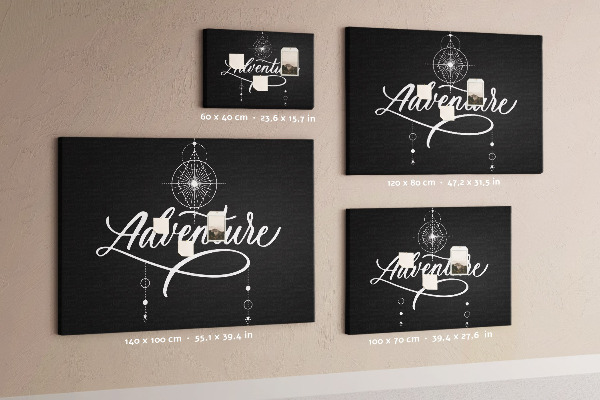 Tableau affichage liège Un voyage vers l'inconnu avec une boussole et les étoiles