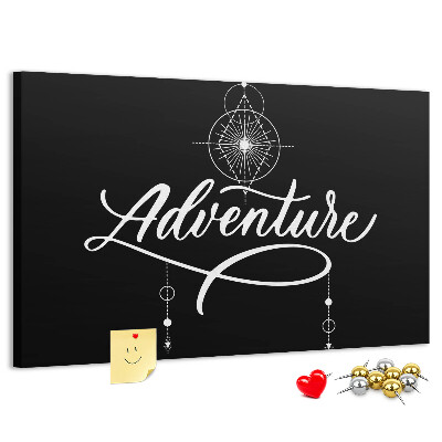 Tableau affichage liège Un voyage vers l'inconnu avec une boussole et les étoiles
