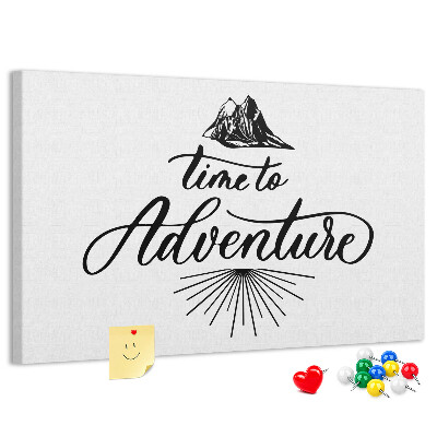 Tableau en liège L'heure est à l'aventure en montagne