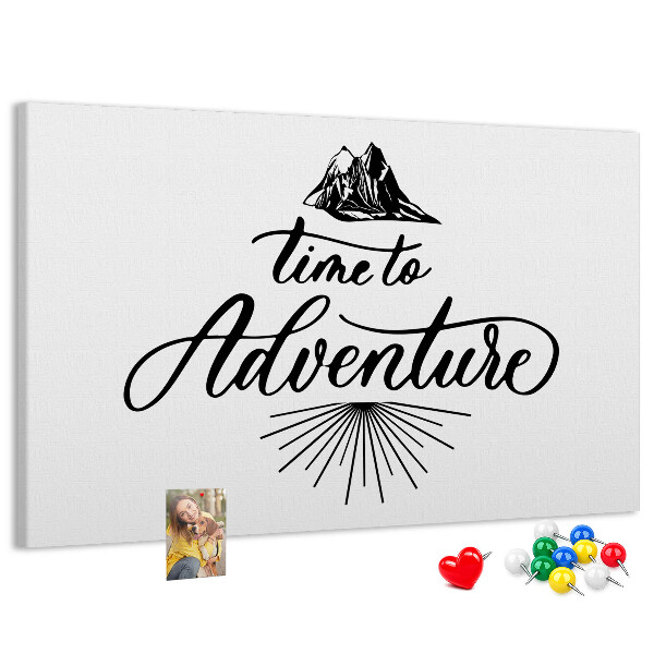Tableau en liège L'heure est à l'aventure en montagne