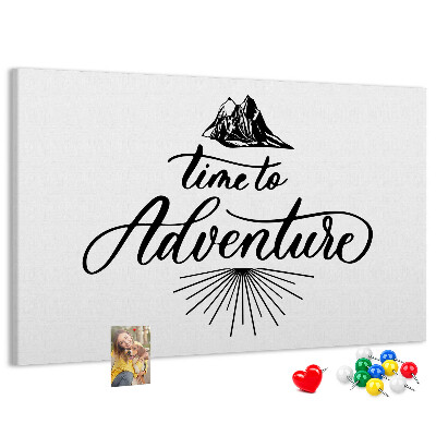Tableau en liège L'heure est à l'aventure en montagne