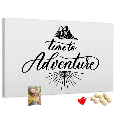 Tableau en liège L'heure est à l'aventure en montagne