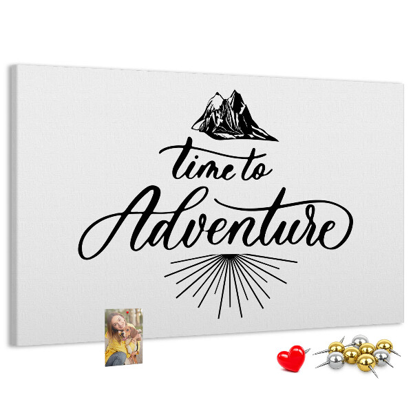 Tableau en liège L'heure est à l'aventure en montagne
