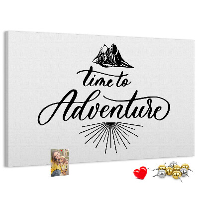 Tableau en liège L'heure est à l'aventure en montagne