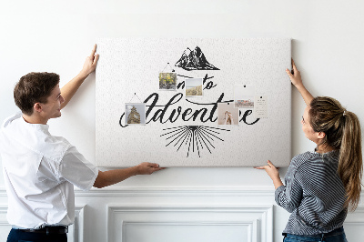 Tableau en liège L'heure est à l'aventure en montagne