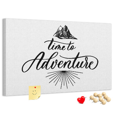 Tableau en liège L'heure est à l'aventure en montagne