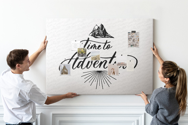 Tableau en liège L'heure est à l'aventure en montagne