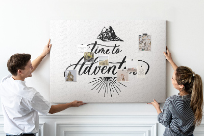 Tableau en liège L'heure est à l'aventure en montagne