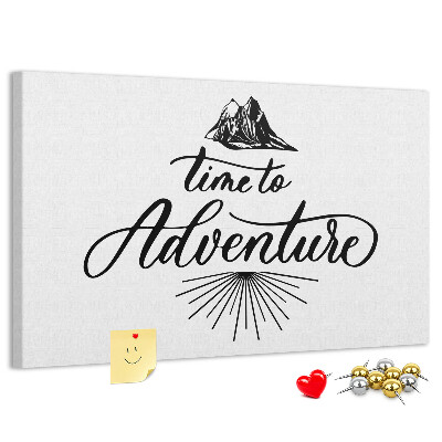 Tableau en liège L'heure est à l'aventure en montagne
