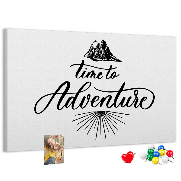 Tableau en liège L'heure est à l'aventure en montagne