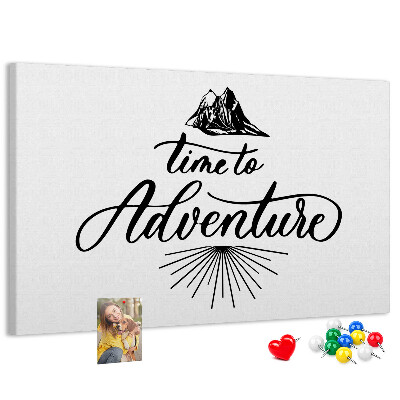 Tableau en liège L'heure est à l'aventure en montagne