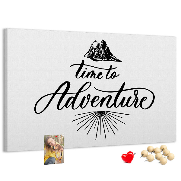 Tableau en liège L'heure est à l'aventure en montagne