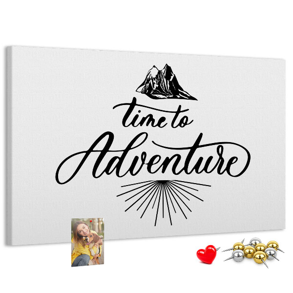Tableau en liège L'heure est à l'aventure en montagne