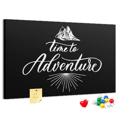 Tableau de liège L'heure est à l'aventure en montagne