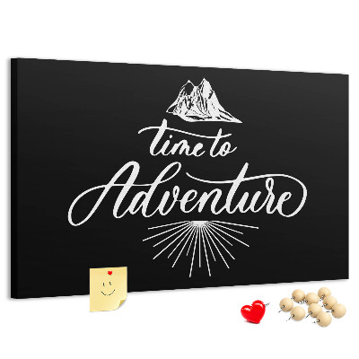 Tableau de liège L'heure est à l'aventure en montagne
