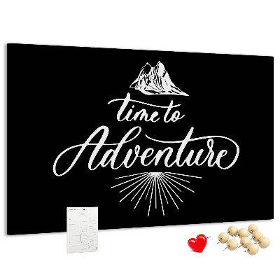 Tableau de liège L'heure est à l'aventure en montagne