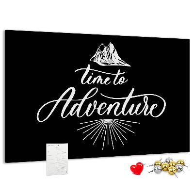 Tableau de liège L'heure est à l'aventure en montagne