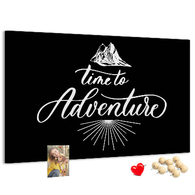 Tableau de liège L'heure est à l'aventure en montagne