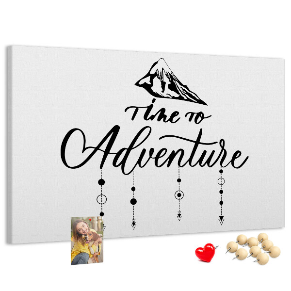 Tableau affichage liège L'heure est à l'aventure en montagne