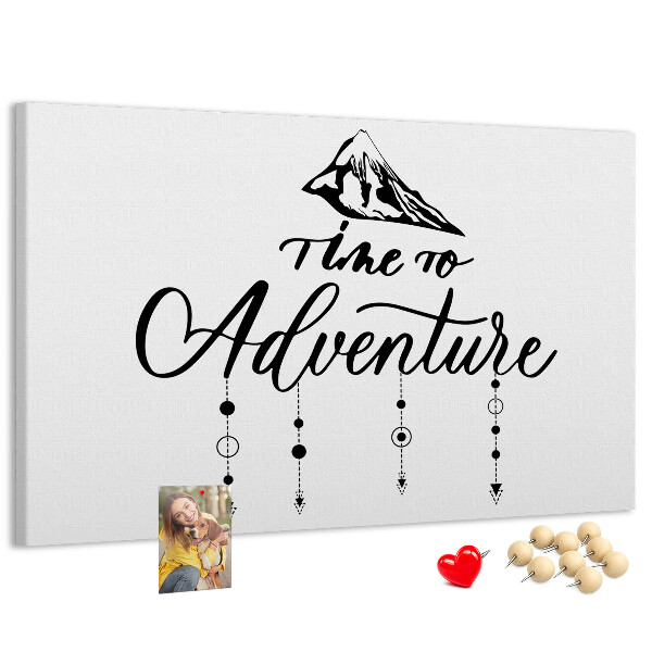 Tableau affichage liège L'heure est à l'aventure en montagne