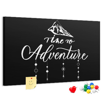 Tableau en liège Il est temps de vivre une aventure sur le thème de la montagne
