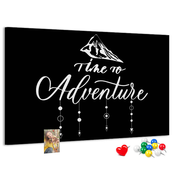 Tableau en liège Il est temps de vivre une aventure sur le thème de la montagne