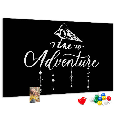 Tableau en liège Il est temps de vivre une aventure sur le thème de la montagne