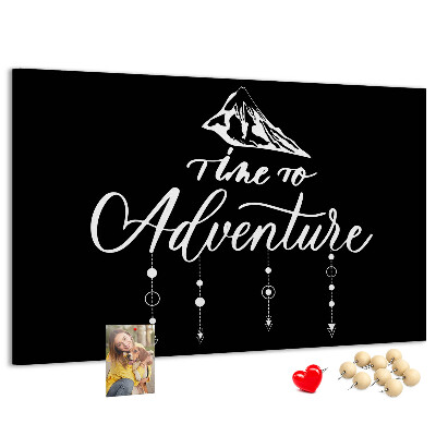 Tableau en liège Il est temps de vivre une aventure sur le thème de la montagne
