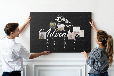 Tableau en liège Il est temps de vivre une aventure sur le thème de la montagne
