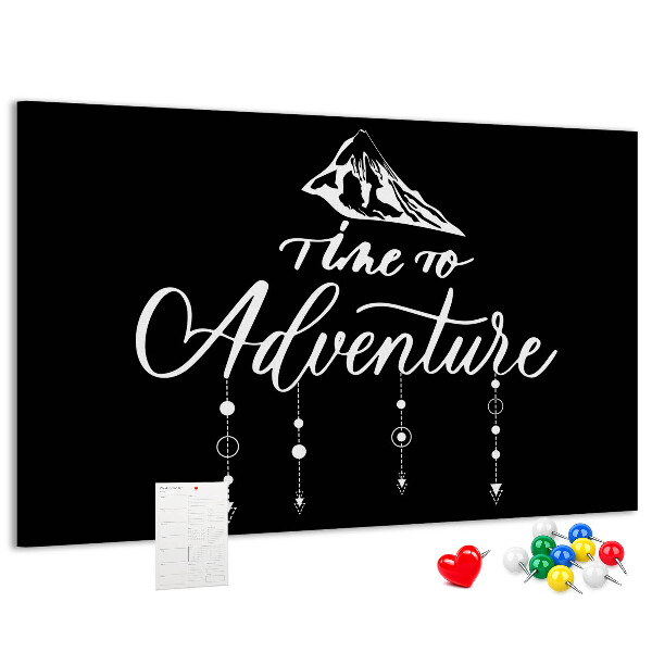 Tableau en liège Il est temps de vivre une aventure sur le thème de la montagne