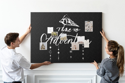 Tableau en liège Il est temps de vivre une aventure sur le thème de la montagne