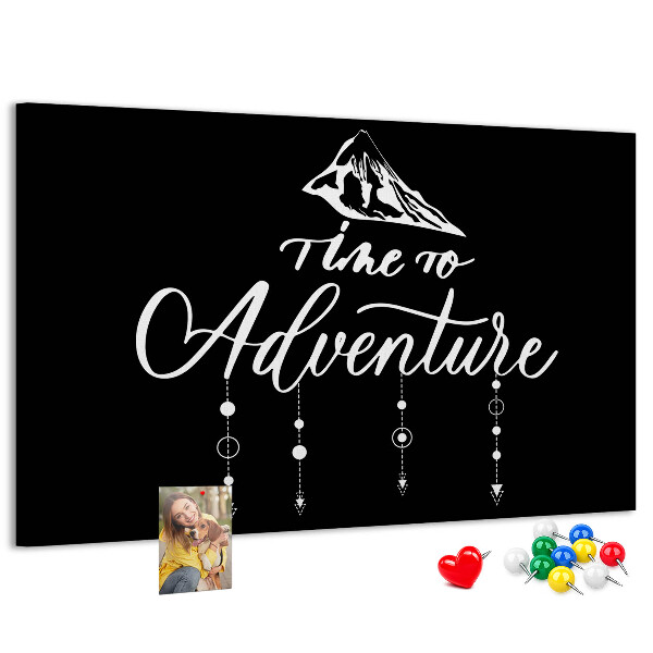 Tableau en liège Il est temps de vivre une aventure sur le thème de la montagne