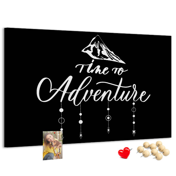 Tableau en liège Il est temps de vivre une aventure sur le thème de la montagne