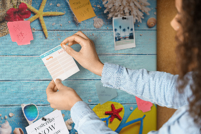 Tableau de liège Vacances d'été à la plage avec accessoires