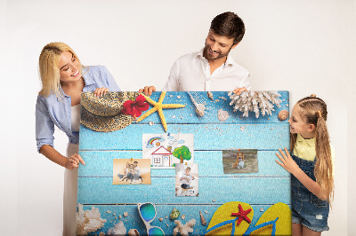 Tableau de liège Vacances d'été à la plage avec accessoires