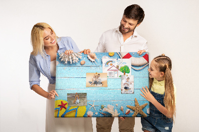 Tableau affichage liège Style estival marin avec coquillages et sable