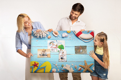 Tableau affichage liège Style estival marin avec coquillages et sable