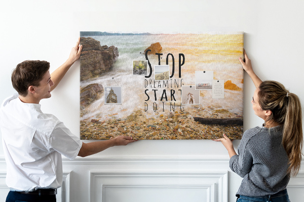 Tableau de liège Un motif qui inspire les activités en bord de mer.