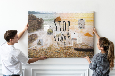 Tableau de liège Un motif qui inspire les activités en bord de mer.