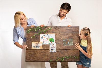 Tableau en liège Bois naturel avec des branches vertes