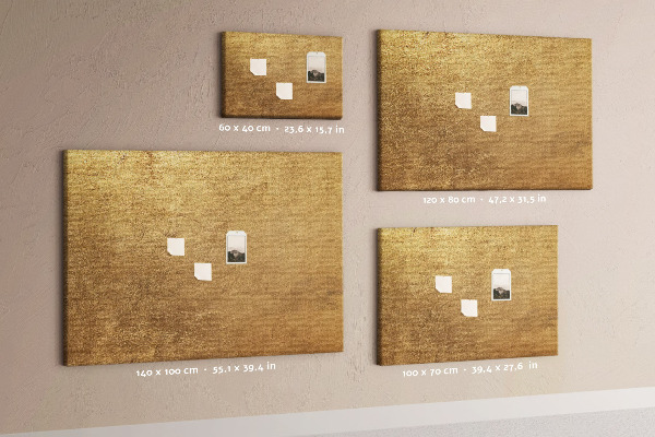 Tableau de liège Texture dorée au style minimaliste.