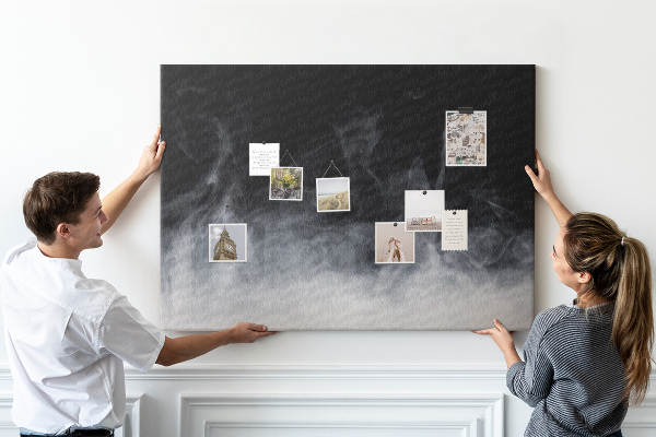 Tableau en liège Danse sensuelle du brouillard sur fond noir