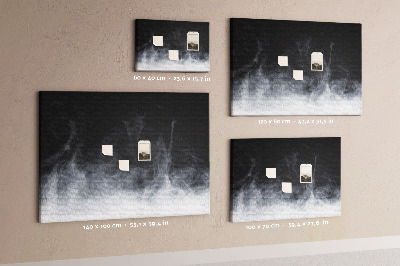 Tableau en liège Danse sensuelle du brouillard sur fond noir