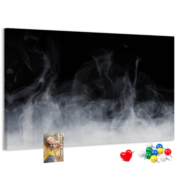 Tableau en liège Danse sensuelle du brouillard sur fond noir