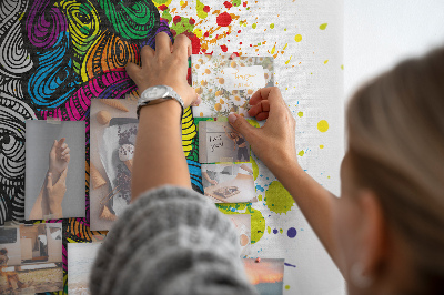 Tableau de liège Cerveau et créativité en harmonie colorée