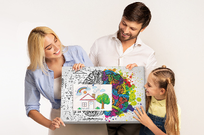Tableau de liège Cerveau et créativité en harmonie colorée