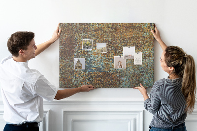 Tableau en liège Surface rouillée avec des accents bleus