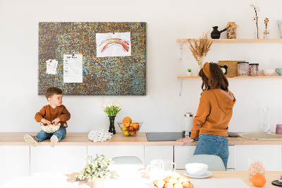 Tableau en liège Surface rouillée avec des accents bleus